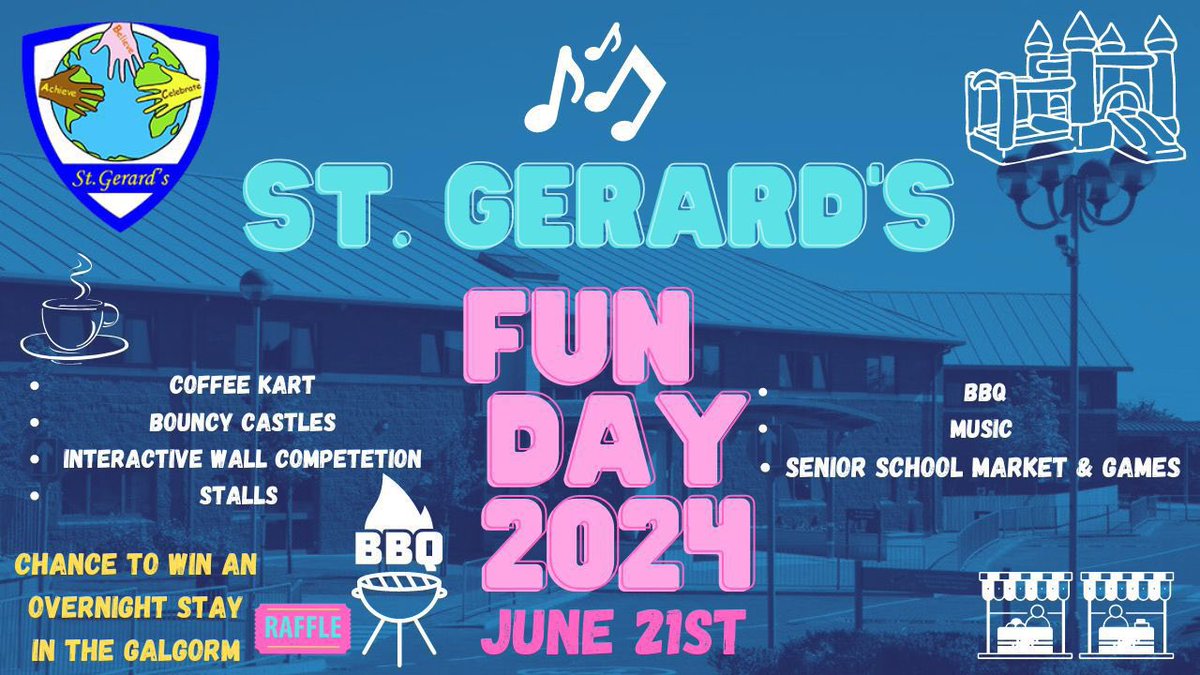 StGerardsSS's tweet photo. Get ready for St Gerard’s end of year summer fun day this Friday.

10.00 - 12.00

Everyone welcome 

Any stalls interested in joining us feel free to make contact. https://t.co/mUFoJoAKKV