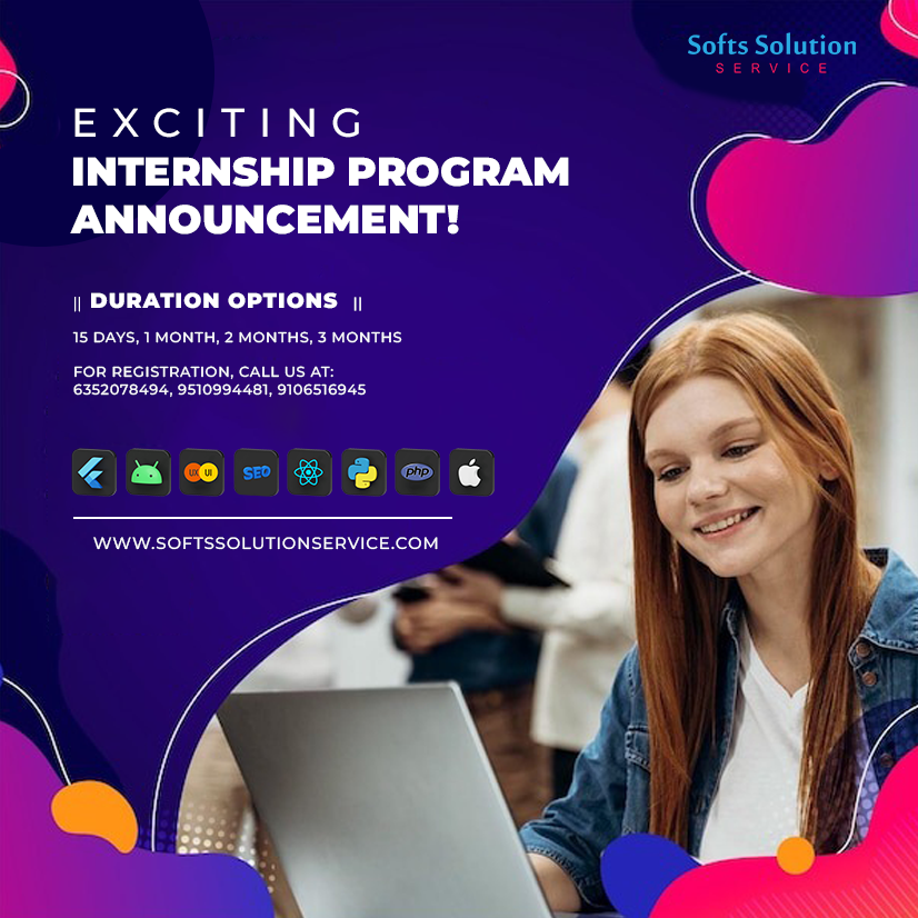 softssolution01's tweet image. 📢 Exciting Internship Program Announcement!
#internshipprogram #softssolutionservice #ittraininginstitute #ittrainingcenter #iosdevelopment #phpdevelopment #pythondevelopment #uiuxdesign #seo #reactjs #flutterdevelopment #androiddevelopment #careergrowth #handsonexperience