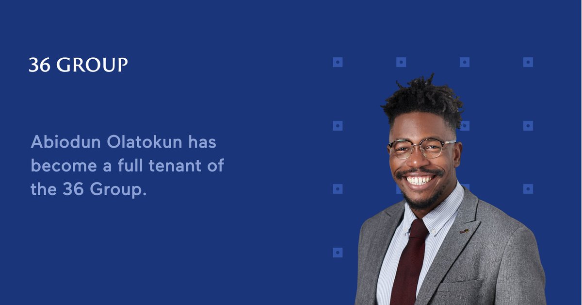 The 36 Group (@the36group) on Twitter photo We are delighted to share that Abiodun Olatokun has become a full tenant of the <a href="/36public_hr/">36 Public & Human Rights</a> and 36 Employment & Civil teams. Abiodun has shown tremendous application, ability, and commitment to the team and we congratulate him on his full membership.
36group.co.uk/members/abiodu… We are delighted to share that Abiodun Olatokun has become a full tenant of the <a href="/36public_hr/">36 Public & Human Rights</a> and 36 Employment & Civil teams. Abiodun has shown tremendous application, ability, and commitment to the team and we congratulate him on his full membership.
36group.co.uk/members/abiodu…