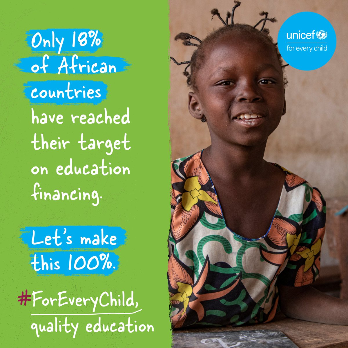 UNICEFGhana's tweet photo. Education funding is crucial for the future of Africa's children.

Less than 1 in 5 African countries dedicate 20% or more of their public spending to education.

It's time to prioritize foundational learning &amp; ensure every child has a chance to thrive. #DAC2024 #YearofEducation https://t.co/VNidlTJYpj