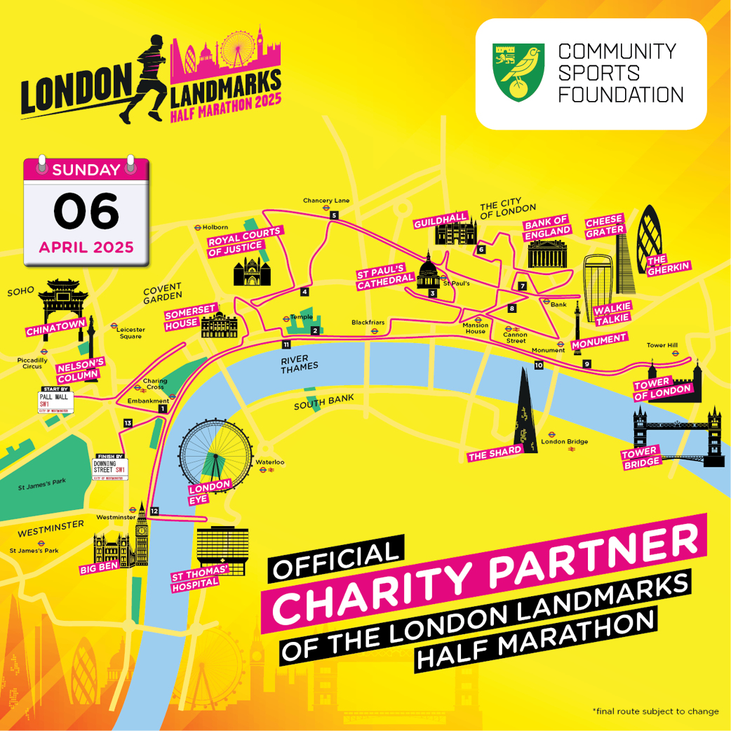 We've partnered with <a href="/LLHalf/">London Landmarks Half Marathon</a> for their event on 6th April 2025 📆

With the ballot opening today, runners can opt to represent the Foundation at 2025's event, fundraising an amount of their choice 🏃‍♂️ 

Alternatively, the Foundation have a limited number of charity spaces