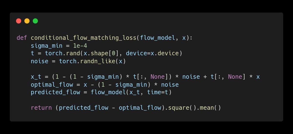 cgarciae88's tweet image. Flow Matching is SOOOO simple

GG denoising diffusion?