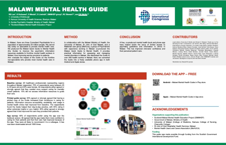 At #RCPsychIC2024? I will be talking (rapidly) on the impact of the Malawi Quick Guide to Mental Health book and app sometime between 14.05-14.30 in Lammermuir room mhquickguide.com