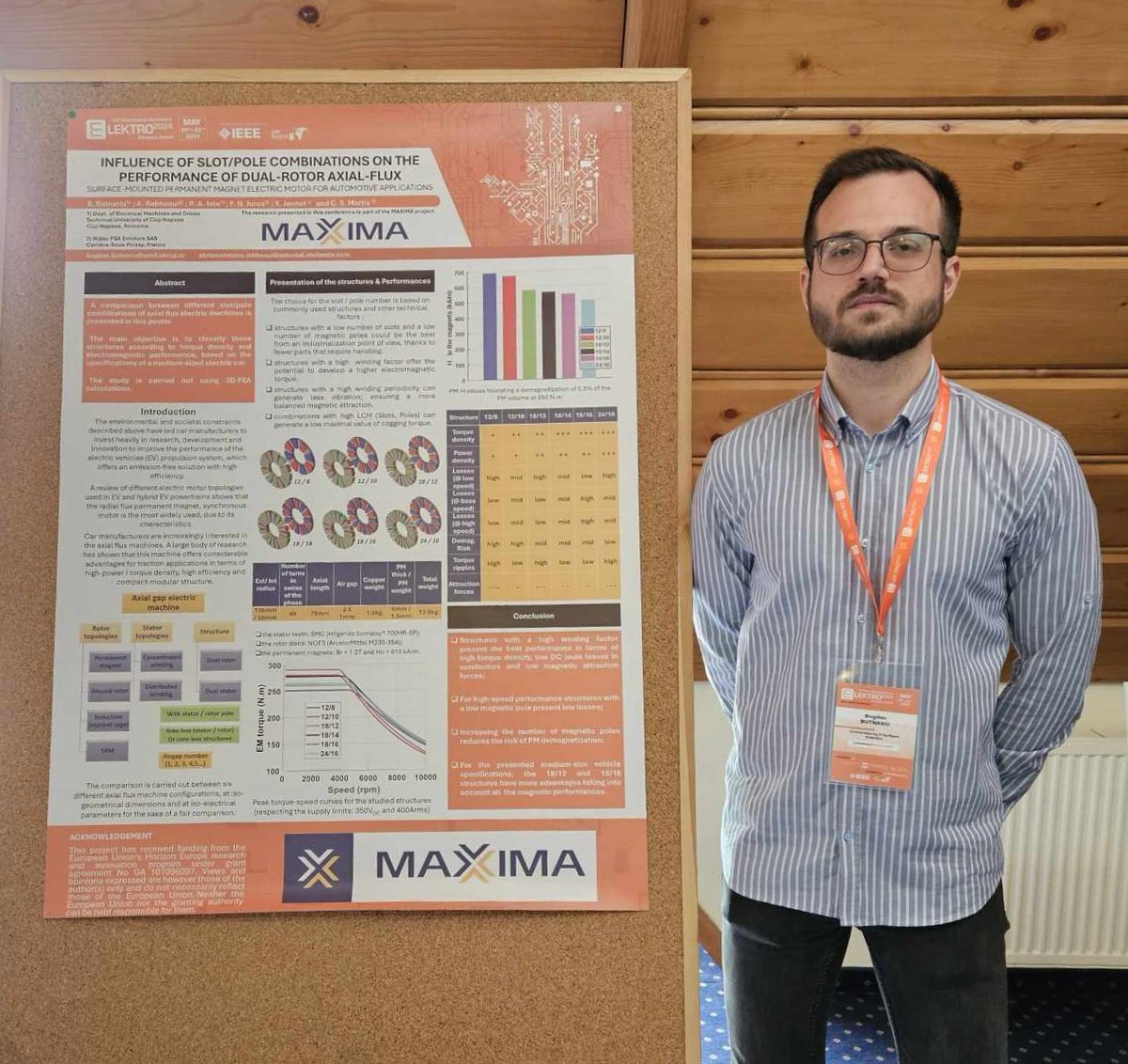 #TBT to the 15th International Conference ELEKTRO 2024! #Emotors &amp; <a href="/utcluj/">Technical University of Cluj-Napoca (UTCN)</a> showcased initial findings on "Optimal Dual-Rotor Axial-Flux Surface-Mounted PM Machines for Automotive Application." Here's a glimpse of the event! #ELEKTRO2024  
n9.cl/g92qu