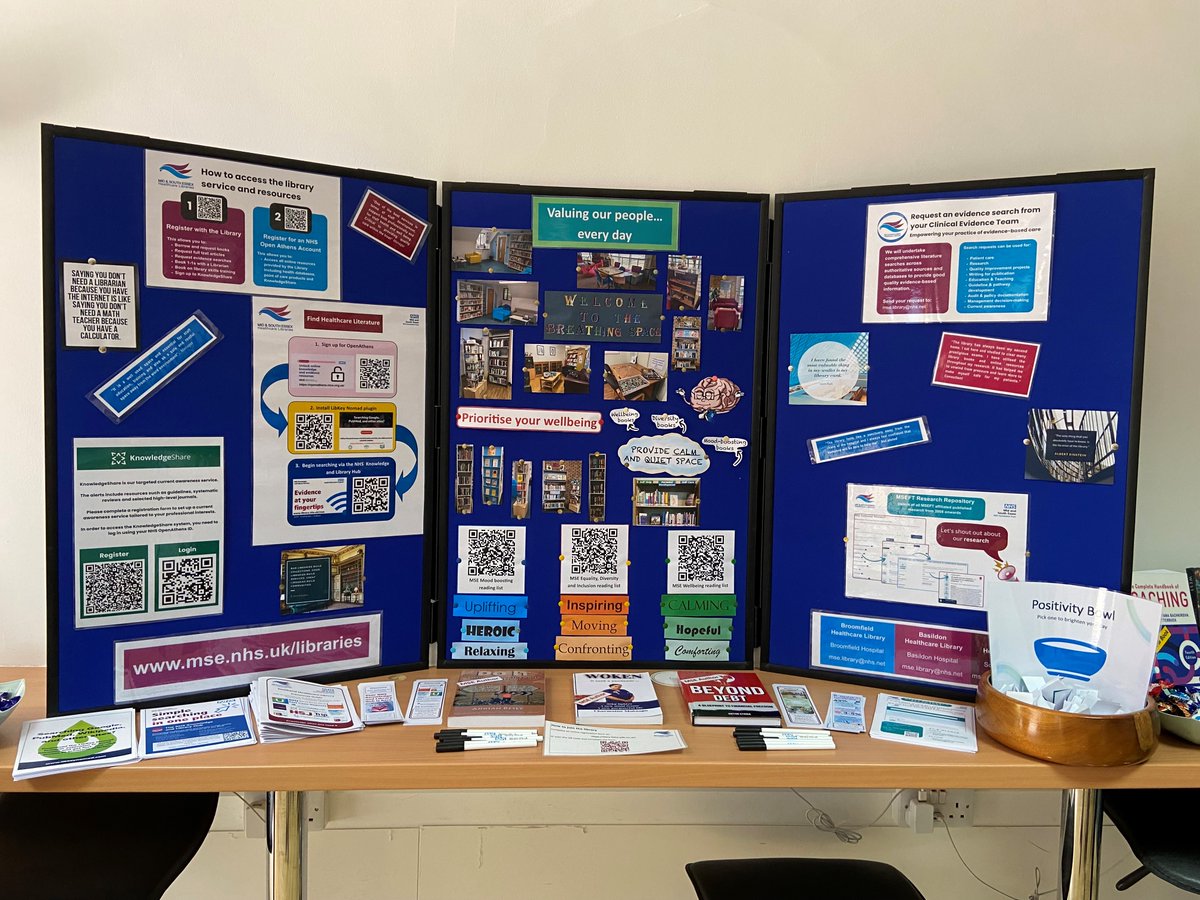 MSE Libraries (@mselibraries) on Twitter photo We have created a display to demonstrate lots of things that we can do to support staff for Valuing Our People Day! Visit the Education Centre at Southend Hospital to have a look at all of the information and resources we have to share. See you there! 📚 <a href="/MSEHospitals/">Mid and South Essex NHS Foundation Trust</a> #MSETeam We have created a display to demonstrate lots of things that we can do to support staff for Valuing Our People Day! Visit the Education Centre at Southend Hospital to have a look at all of the information and resources we have to share. See you there! 📚 <a href="/MSEHospitals/">Mid and South Essex NHS Foundation Trust</a> #MSETeam
