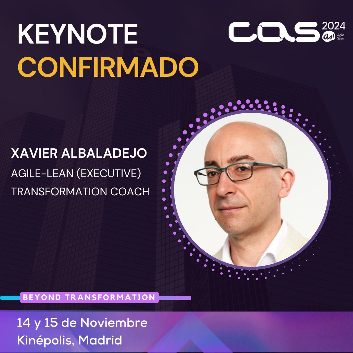Agile Spain (@agilespain) on Twitter photo 📣✨Felices de anunciar que <a href="/xavi_albaladejo/">Xavier Albaladejo</a> será Keynote de #CAS2024
Xavier es uno de los profesionales más reconocidos de la Comunidad ágil. Executive Coach especializado en estrategia de transformación organizacional y cambio cultural.
¡Ven a verlo!👉acortar.link/pUfnw4 📣✨Felices de anunciar que <a href="/xavi_albaladejo/">Xavier Albaladejo</a> será Keynote de #CAS2024
Xavier es uno de los profesionales más reconocidos de la Comunidad ágil. Executive Coach especializado en estrategia de transformación organizacional y cambio cultural.
¡Ven a verlo!👉acortar.link/pUfnw4