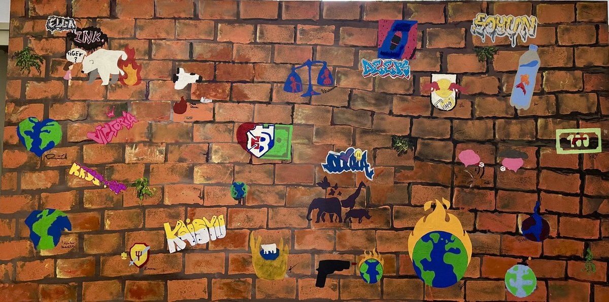 Our Y9 Graffiti Wall! #artteaching #creativity #artteachers #pbisvlastina