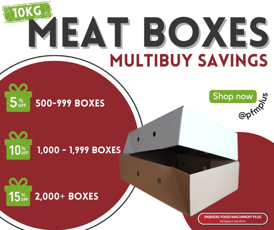 PfmPlus's tweet image. Don't forget the multibuy savings on our Meat Boxes - a favourite here at PFM!😀

20kg, 15kg and 10kg!!🥩

Shop today ➡️bit.ly/3Vl4vIy 

#parkersfoodmachineryplus #meatbox #meatboxes #meat #butcher #butchery #multibuy #pfmplus