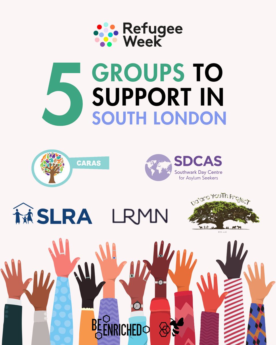 🧡 This #RefugeeWeek, let's come together to support and celebrate the incredible work being done by refugee organisations in South London. Here are five amazing groups making a real difference: <a href="/SLRAcharity/">SLRA</a> <a href="/CARAS_LDN/">CARAS</a> <a href="/SouthwarkAsylum/">SDCAS</a> <a href="/LRMNetwork/">Lewisham Refugee and Migrant Network (LRMN)</a> <a href="/DaaroYouth/">Da'aro Youth Project 🧡</a> 

<a href="/RefugeeWeek/">Refugee Week 🧡</a>