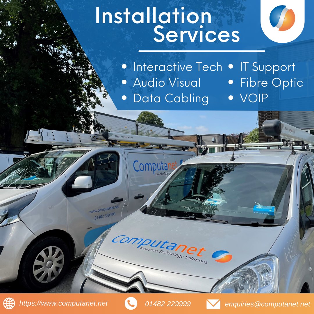 ComputanetMSP's tweet image. Transform your space effortlessly with our top-notch installation services! From sleek fixtures to cutting-edge tech, we've got you covered. Elevate your environment with ease. If you see our teams out and about, say HI!! #installation #computanet #interactivetech