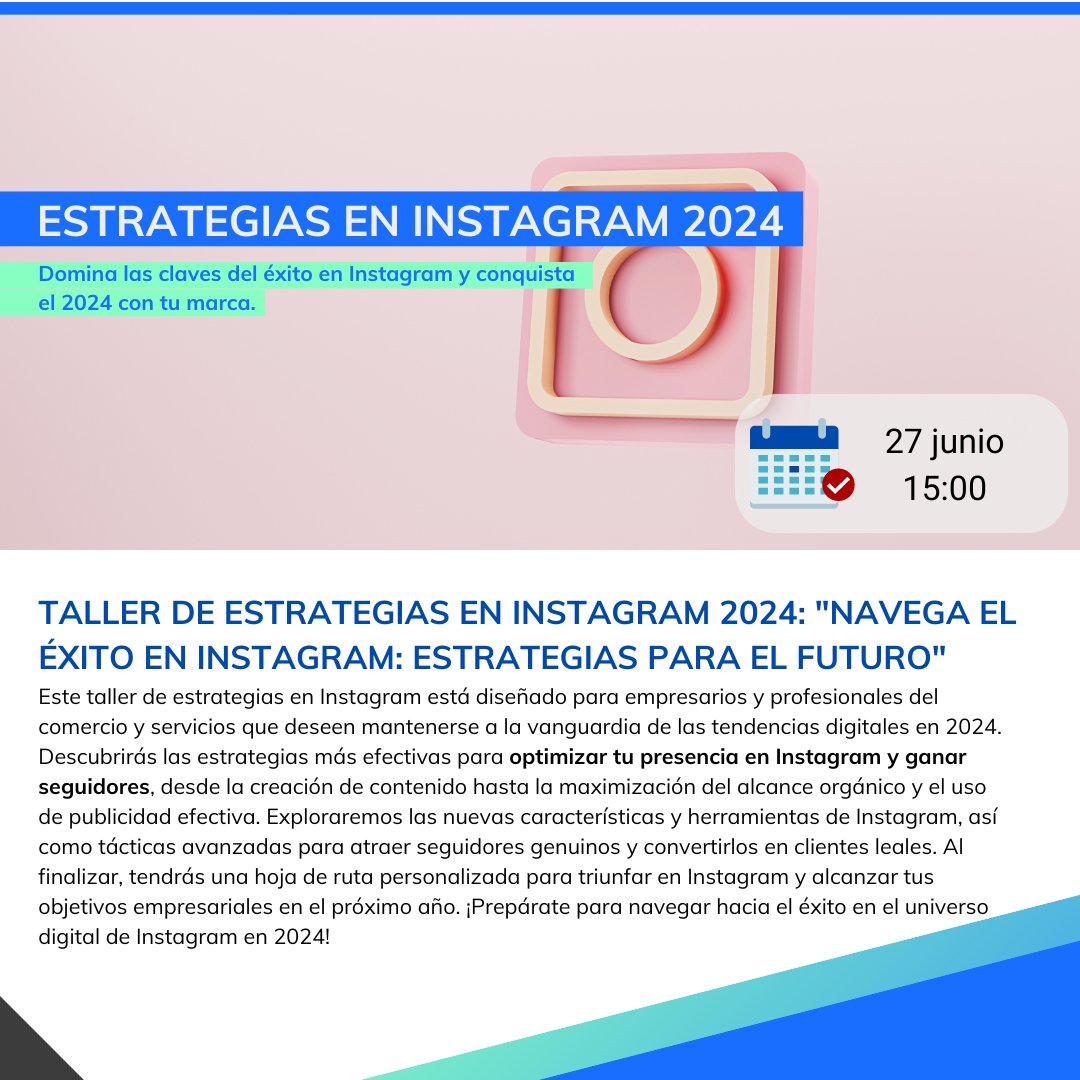 comerciofraga's tweet photo. Jornadas formativas  𝐗𝐕𝐈𝐈 𝐒𝐞𝐦𝐚𝐧𝐚 𝐝𝐞𝐥 𝐂𝐨𝐦𝐞𝐫𝐜𝐢𝐨:
Transformando negocios con inteligencia artificial
🗓 Martes 25 | 15:00h a 16:30h
📝  https://t.co/SpDIFU0bBW
Éxito en Instagram: Estrategia a futuro
🗓 Jueves 27 | 15:00h a 16:30h 
📝 https://t.co/dKLoKLpnhm https://t.co/cpiUkCxYw9