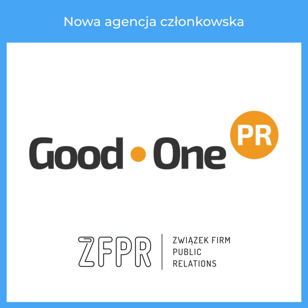 🔥 Zaczynamy dzień od bardzo dobrych wiadomości. Do Związku Firm PR dołączyła nowa agencja - Good One PR! 

Cieszymy się, że wspólnie będziemy pracować na rzecz kształtowania profesjonalnego środowiska #pr w Polsce.

Więcej informacji - zfpr.pl/agencja-good-o…

#agencjaPR #zfpr