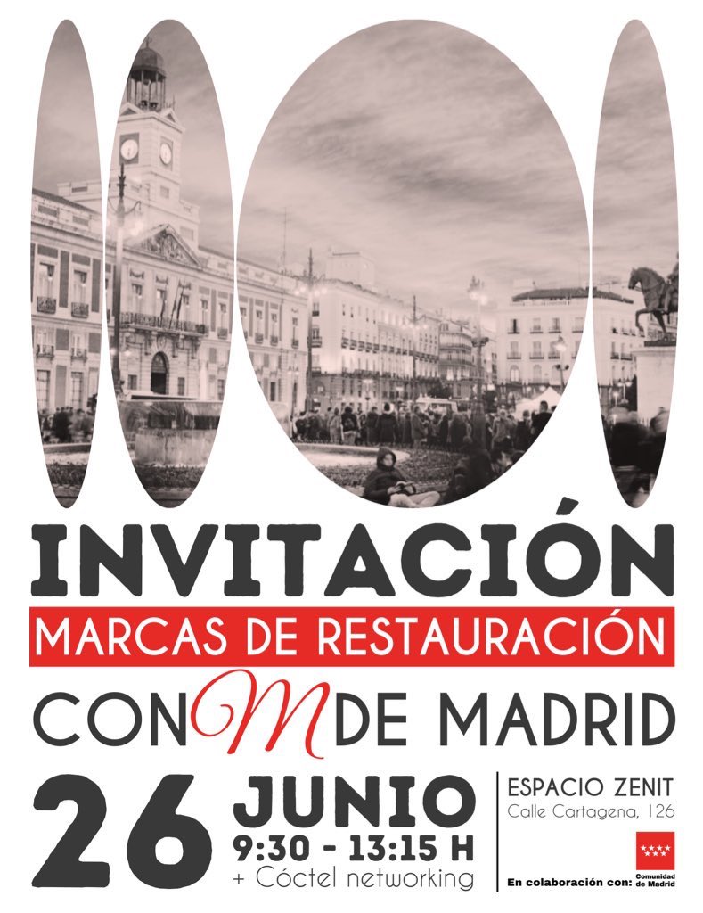 El 26 de junio celebramos “Marcas de Restauración con M de Madrid” en colaboración con la <a href="/ComunidadMadrid/">Comunidad de Madrid</a>🚀✨

Será una oportunidad única para intercambiar conocimientos, experiencias e ideas innovadoras🤩💪🏼

💥PREVIA INVITACIÓN💥