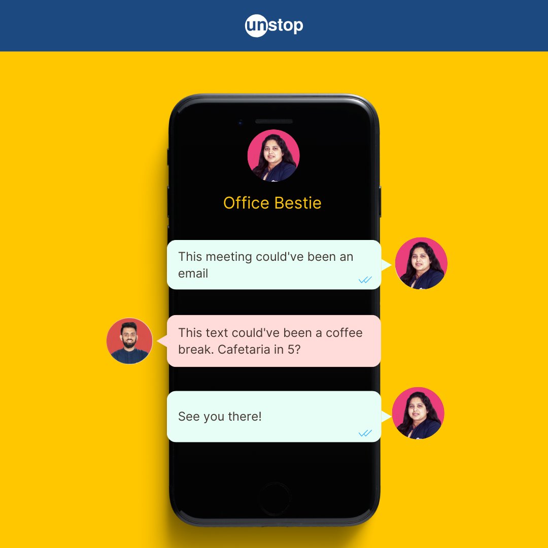Unstop_World's tweet photo. To the workplace bestie, and coffee, for making long meetings and never-ending workweeks bearable.
#workplacehumor #workbffs #BFF #friendship https://t.co/nWiXZQxEjT