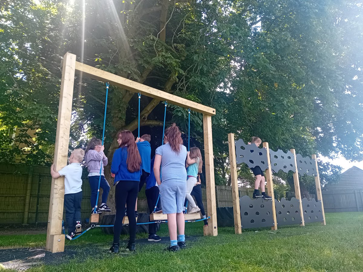 Our trim trail has recently had new additions and the children are making the most of it while the sun is shining!