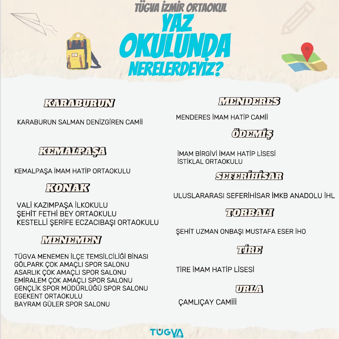 tugvaizmir's tweet photo. Yaz Okulu’nda buluşuyoruz! 🙌🏻🤩

Sen de bize katılmak için başvurunu yapmayı unutma! 🥳

Zaman azaldı ⏳ 

#biryazbingelecek https://t.co/VvNAM6be52