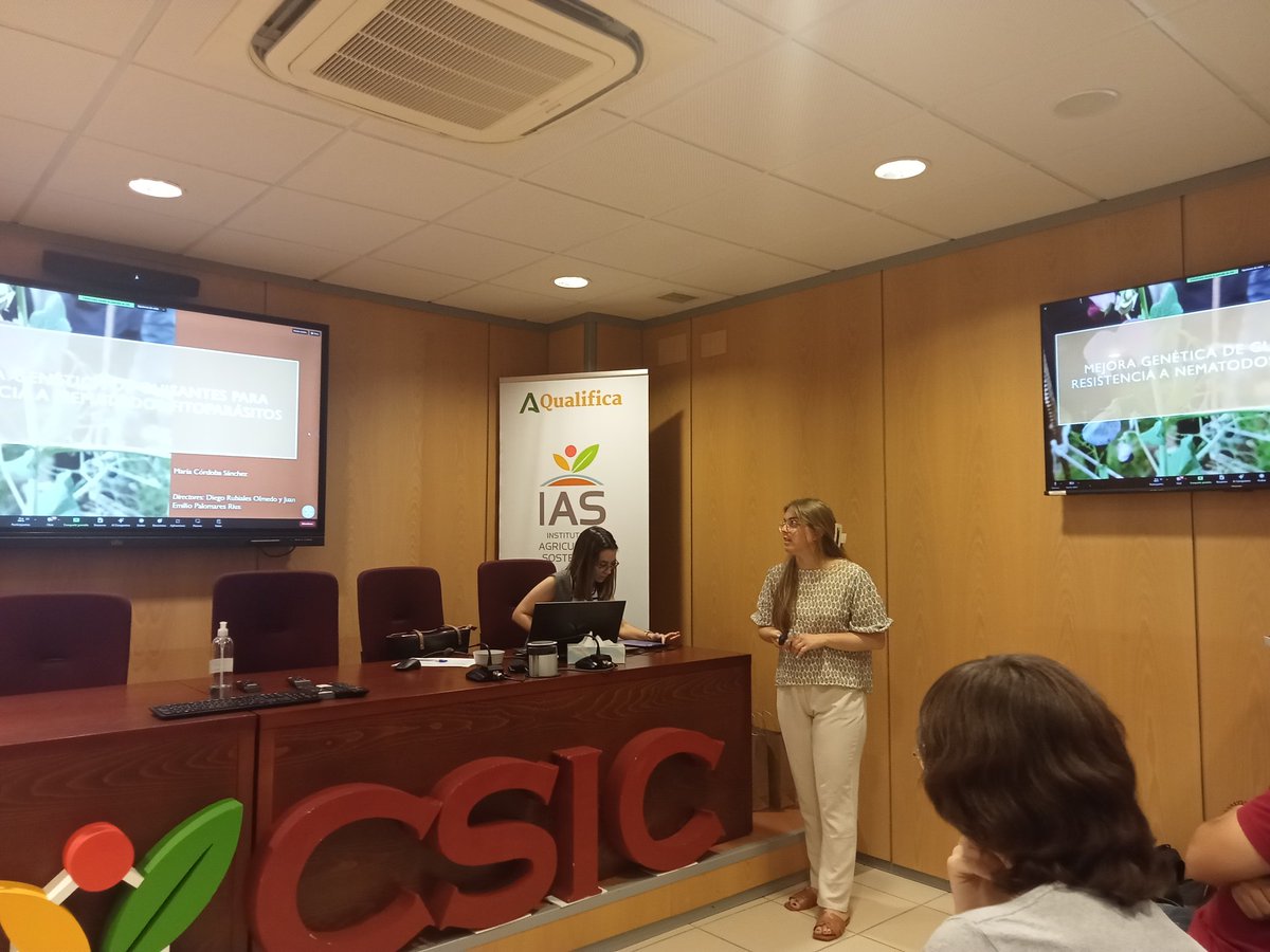 IAS-CSIC (@ias_csic) on Twitter photo Bloque III #ProteccionCultivos - #Mejora
Ronda de presentaciones orales breves por parte de los #investigadores #predoctorales del #IAS_CSIC:
🗣️ <a href="/giovanapfm/">Giovana Prado</a>, <a href="/MiguelromanEc/">Miguel Roman</a>, Ana García y <a href="/MariaCordoba96/">Maria</a>
#cienciaparalaagricultura #CSIC <a href="/CSICdivulga/">CSIC Divulga</a> <a href="/CSICAndalExtrem/">CSIC Andalucía y Extremadura</a> #IAS_CSIC 👇 Bloque III #ProteccionCultivos - #Mejora
Ronda de presentaciones orales breves por parte de los #investigadores #predoctorales del #IAS_CSIC:
🗣️ <a href="/giovanapfm/">Giovana Prado</a>, <a href="/MiguelromanEc/">Miguel Roman</a>, Ana García y <a href="/MariaCordoba96/">Maria</a>
#cienciaparalaagricultura #CSIC <a href="/CSICdivulga/">CSIC Divulga</a> <a href="/CSICAndalExtrem/">CSIC Andalucía y Extremadura</a> #IAS_CSIC 👇