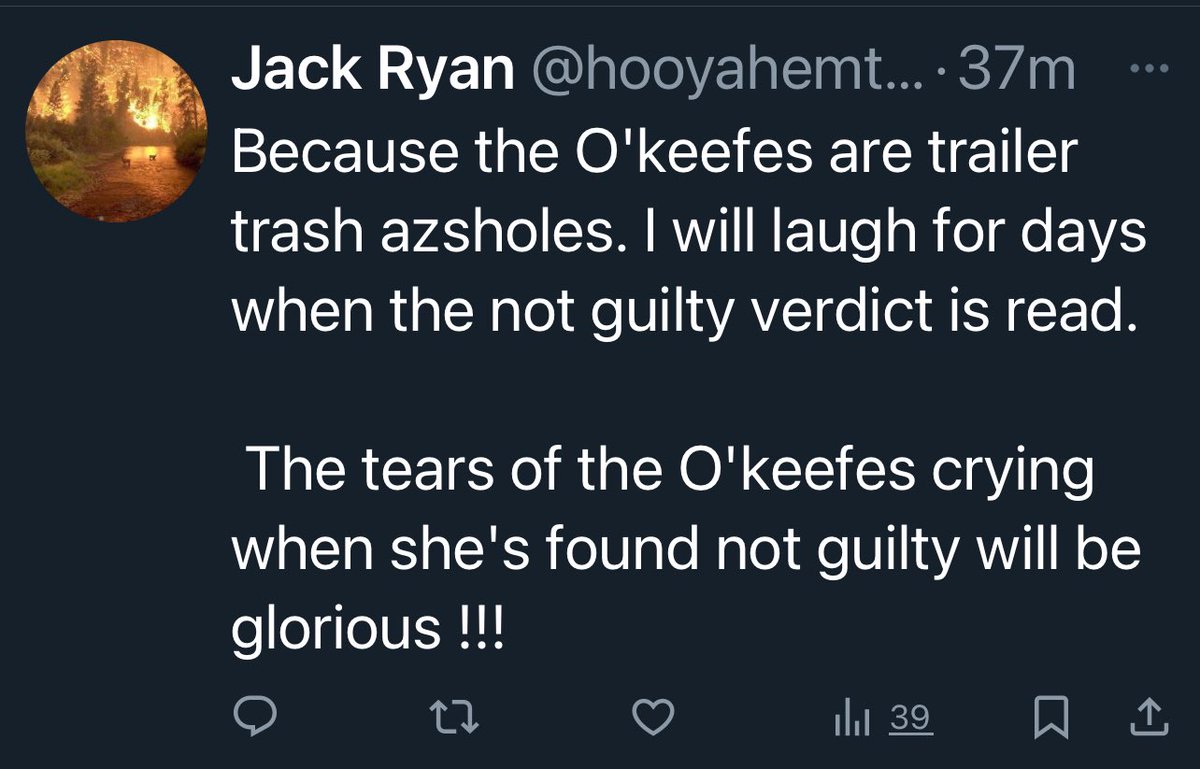 MafiaMasshole's tweet photo. #FreeKarenRead people do not care about Justice for John O'Keefe. They scorn his family and loved ones because Karen Read and Turtleboy told them to. Awful people.  Grieving families should be off limits but this one has been deemed the enemy. How can anyone be ok with this? https://t.co/0QFTUJyW7m