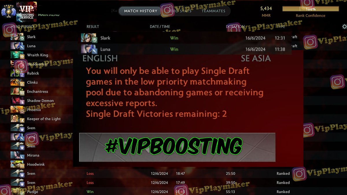 VipPlaymaker's tweet image. THANK YOU FOR USING 𝐕𝐈𝐏 𝐁𝐎𝐎𝐒𝐓𝐈𝐍𝐆 SERVICES
🎮 𝐋𝐏 𝐱𝟐
✨ DATE 𝟏𝟔 𝐉𝐔𝐍𝐄 𝟐𝟎𝟐𝟒
☑️ FOLLOW IG 𝐯𝐢𝐩𝐛𝐨𝐨𝐬𝐭𝐢𝐧𝐠 #𝐝𝐨𝐭𝐚𝟐 #Dota2Community #Dota2Fun #Dota2News #Dota2Update #Dota2Booster #Boosting #Dota2Pros #Dota2Players #vipwukong #vipplaymaker #vipstore