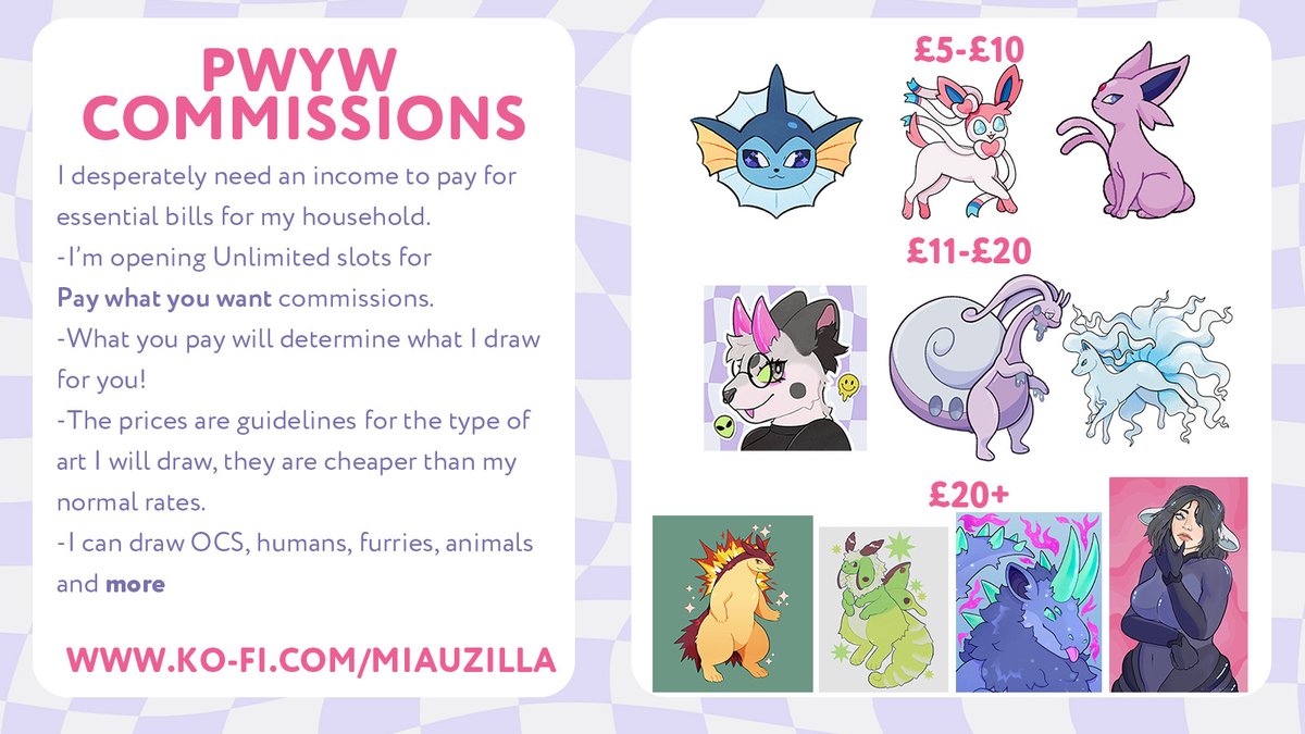 MiauzillaArt's tweet image. Opening PWYW C0mms to get some funds as I will have no money to pay for groceries and bills from July 
I would greatly appreciate any reposts/shares!