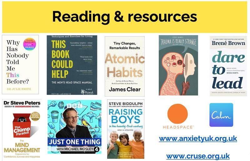 Have you got a wellbeing library or resources section on your Teams channel or Intranet at work? What would you include?
Here's some of my suggestions for reading &amp; resources including Michael Mosley's 'Just one thing' for men as a follow on from last week's #menshealthweek