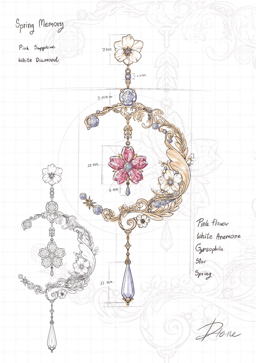 แบบว่า ไดแอนมันเรียนจิลเวอรี่ เลยว่าจะให้ทำทุกฤดูเลย เป็นความทรงจำที่ได้มาเพอลิแกน แต่แน่นอนว่าผมบ้าผู้ชาย เลยเป็นความทรงจำเกี่ยวกับผู้ทั้งหมด

อันนี้เป็นตุ้มหู

//เด็กจิวแท้อย่าว่าไรนุ นุไม่รู้อะไรทั้งนั้น นุไม่มีปันยาหาข้อมูลวิธีวาด นุแค่เห็นเค้าทำๆปามานนี้ก็ทำๆตามเค้าไป🥹👉👈