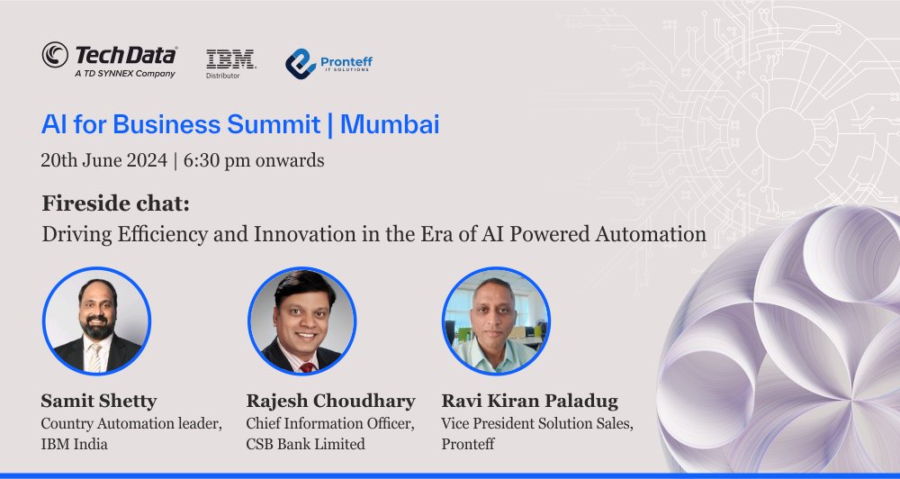 pronteff's tweet image. AI for Business Summit on 20 June

#pronteff #TechData #IBM #event #AI #business #efficiency #innovation #aipowered #automation
