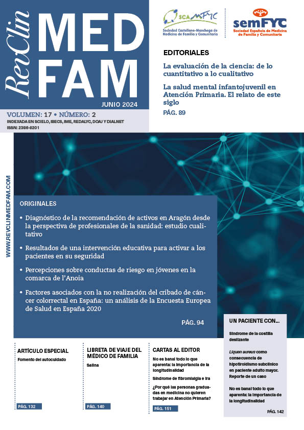 “La evaluación de la ciencia: de lo cuantitativo a lo cualitativo”, editorial acortar.link/Z8qiAM de <a href="/jmesltradal/">JOSE MANUEL ESTRADA</a> en <a href="/RevClinMedFam/">Revista Clínica de Medicina de Familia</a> (junio 2024)