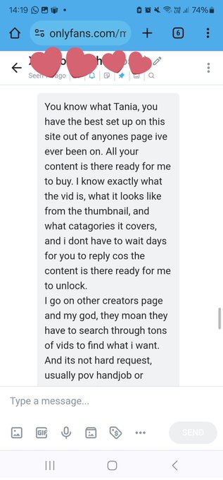 Msgs like this make me so happy! .. glad my OF is easy to use, makes the extra work involved worthwhile  ☆<a href="/tag/tits"class="tags"><span>#tits</span></a>