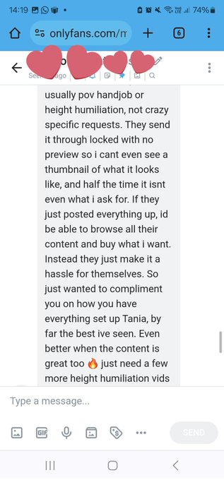 Msgs like this make me so happy! .. glad my OF is easy to use, makes the extra work involved worthwhile  ☆<a href="/tag/tits"class="tags"><span>#tits</span></a>