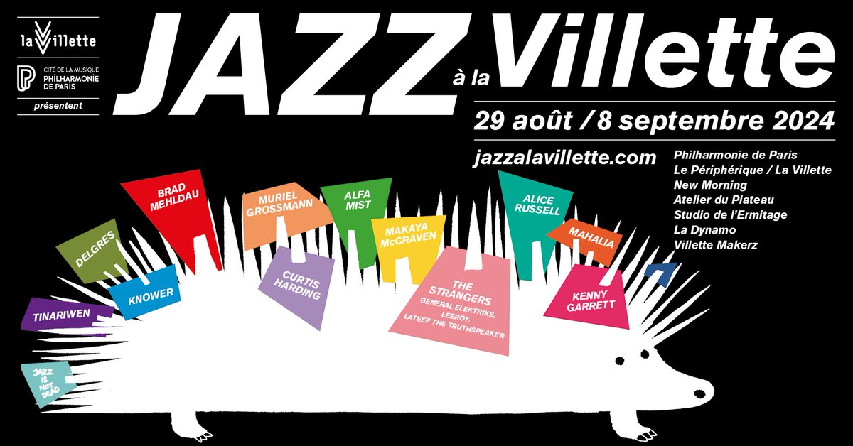 Redécouvrez la programmation JAZZ À LA VILLETTE 2024🦔
Une édition où se rencontrent les incontournables d'une nouvelle vague jazz qui bousculent les étiquettes, et les grands du genre devenus aujourd'hui des icônes. 
👉Billetterie : jazzalavillette.com/fr/programme