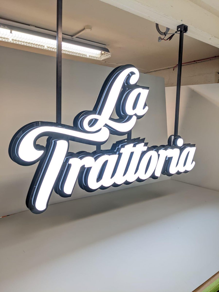 HarrisonsSigns's tweet image. Excited to showcase our 3D built-up illuminated letters for La Trattoria Italian Restaurant! 🍝✨ Elevating their exterior with a touch of brilliance. 

#HarrisonsSigns #since1909 #3DBuiltUpLetters #LaTrattoria #IlluminatedSignage #RestaurantDesign