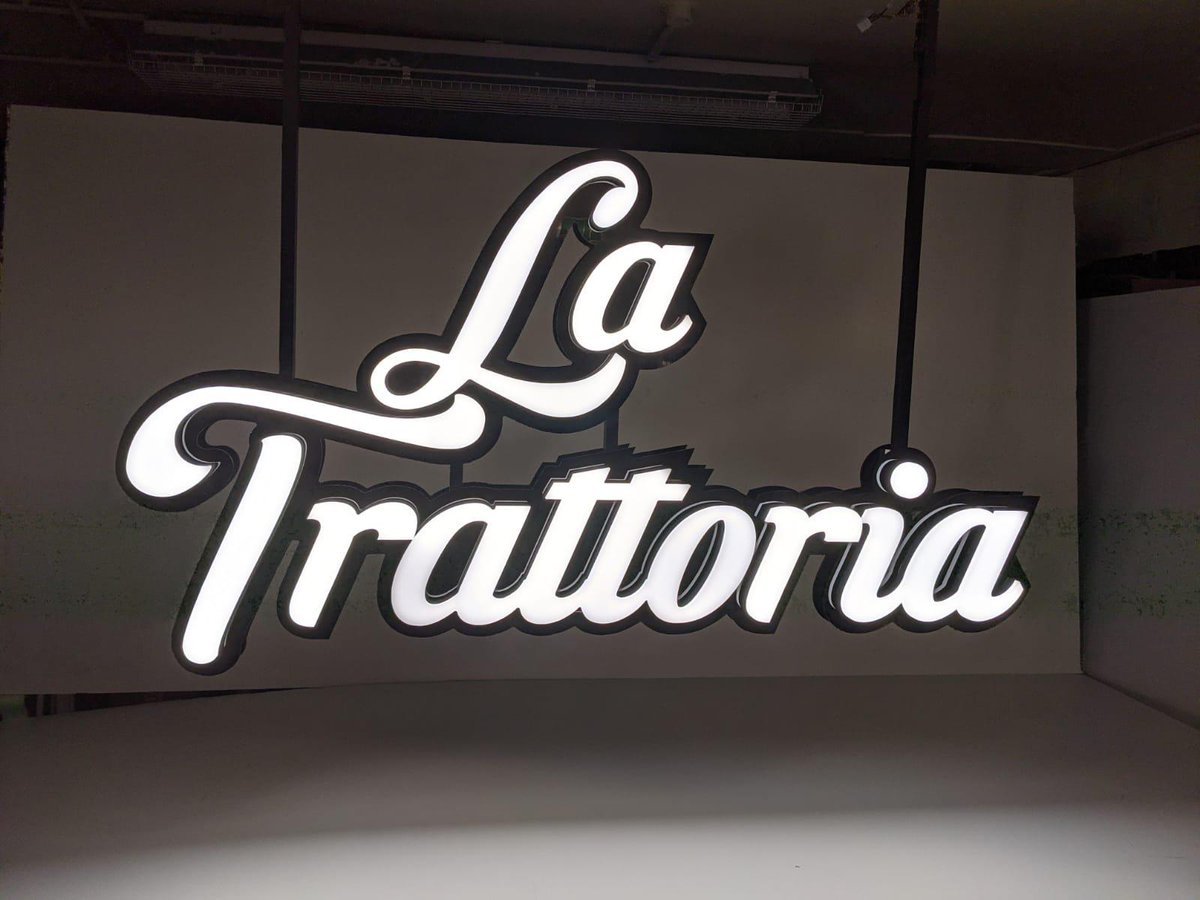 HarrisonsSigns's tweet image. Excited to showcase our 3D built-up illuminated letters for La Trattoria Italian Restaurant! 🍝✨ Elevating their exterior with a touch of brilliance. 

#HarrisonsSigns #since1909 #3DBuiltUpLetters #LaTrattoria #IlluminatedSignage #RestaurantDesign