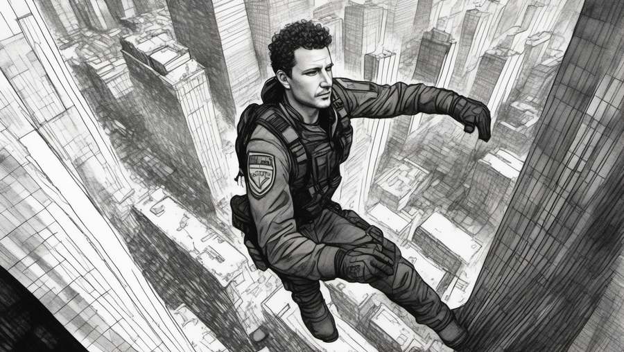 storyboardsai's tweet image. "High above, Penelope peers over the city, parachute-less. What happens next? 🌆 You tell the story! We've crafted the setting, now it's your turn to #MakeItEpic! Dive into the #AIStorytelling adventure today w/ #StoryboardsAI! #generativeai #visualstorytelling #MachineLearning"