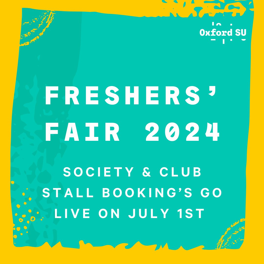 We are so excited to share that Freshers' Fair 2024 will be taking place on October 9th and 10th.

Booking for student societies and sports clubs stalls will be live at 10am on July 1st. Don't miss out on the chance to showcase your society at our biggest event of the year.