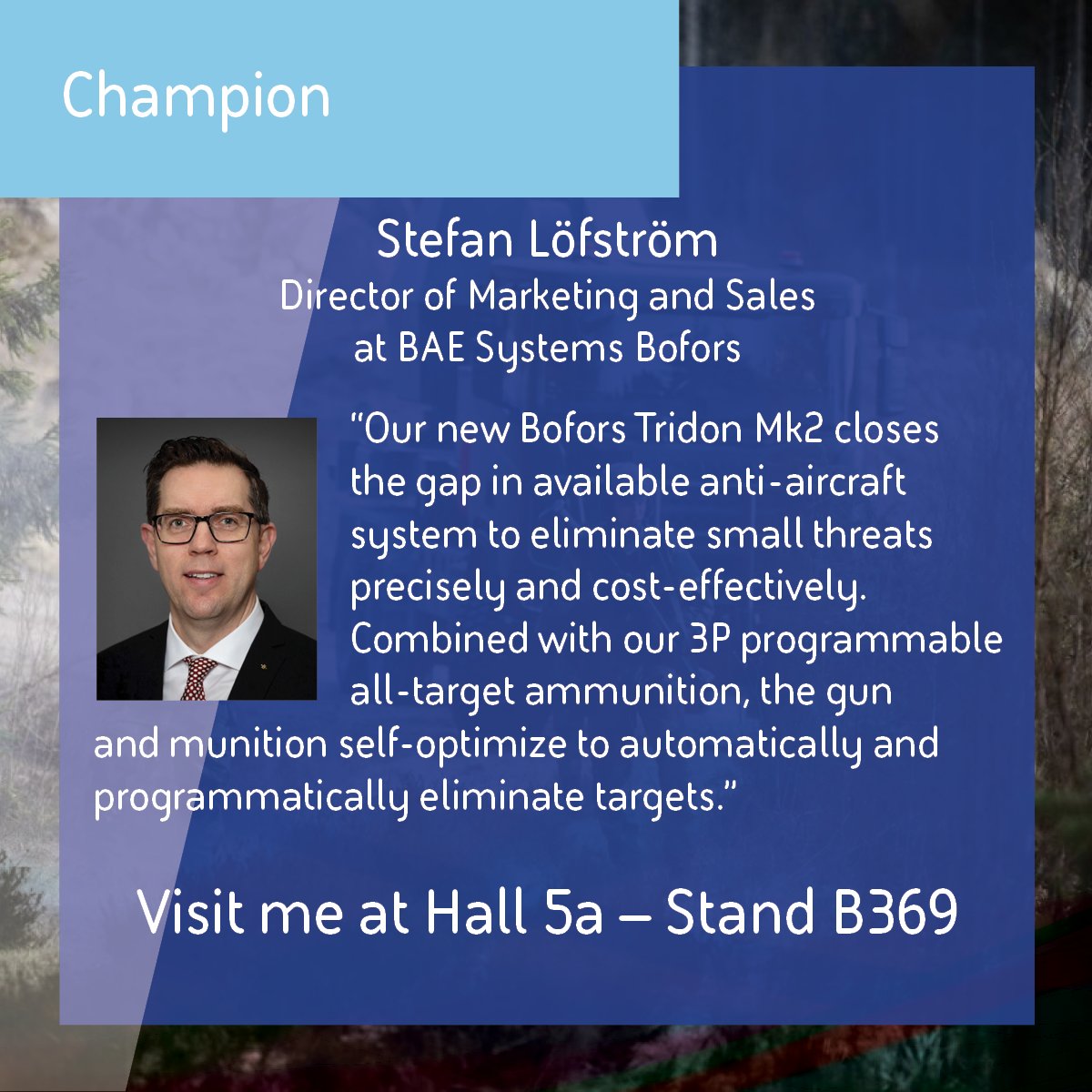 BAESystemsInc's tweet photo. Drones are a risk to both military and civilian infrastructure. Our new Tridon Mk2 closes the gap in anti-aircraft systems.
Come see it this week at #Eurosatory2024 — Hall 5A, Booth B369!
Learn more: Tridon Mk2 product page
#Tridon https://t.co/my6IVgvLpe