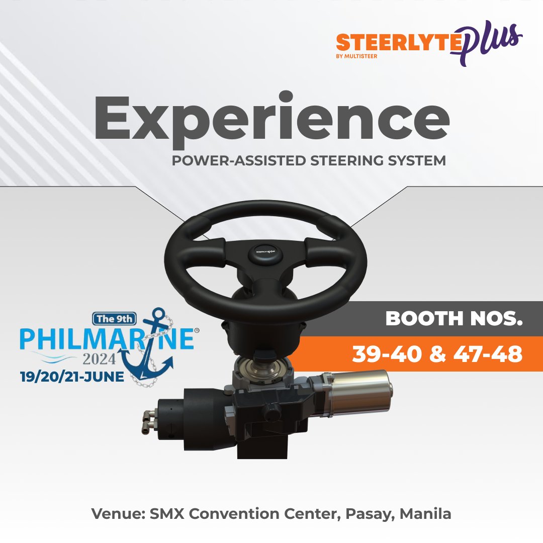 MIndia24284's tweet image. Transform your boating experience with Steerlyte Plus Power Assisted Steering System. Be sure to visit us at Booth Nos. 39-40 and 47-48 at the SMX Convention Center in Pasay, Manila Philippines.
#Multisteer #Steerlyteplus #boatsteering #powerassisted #Philippines #Vietnam #UK