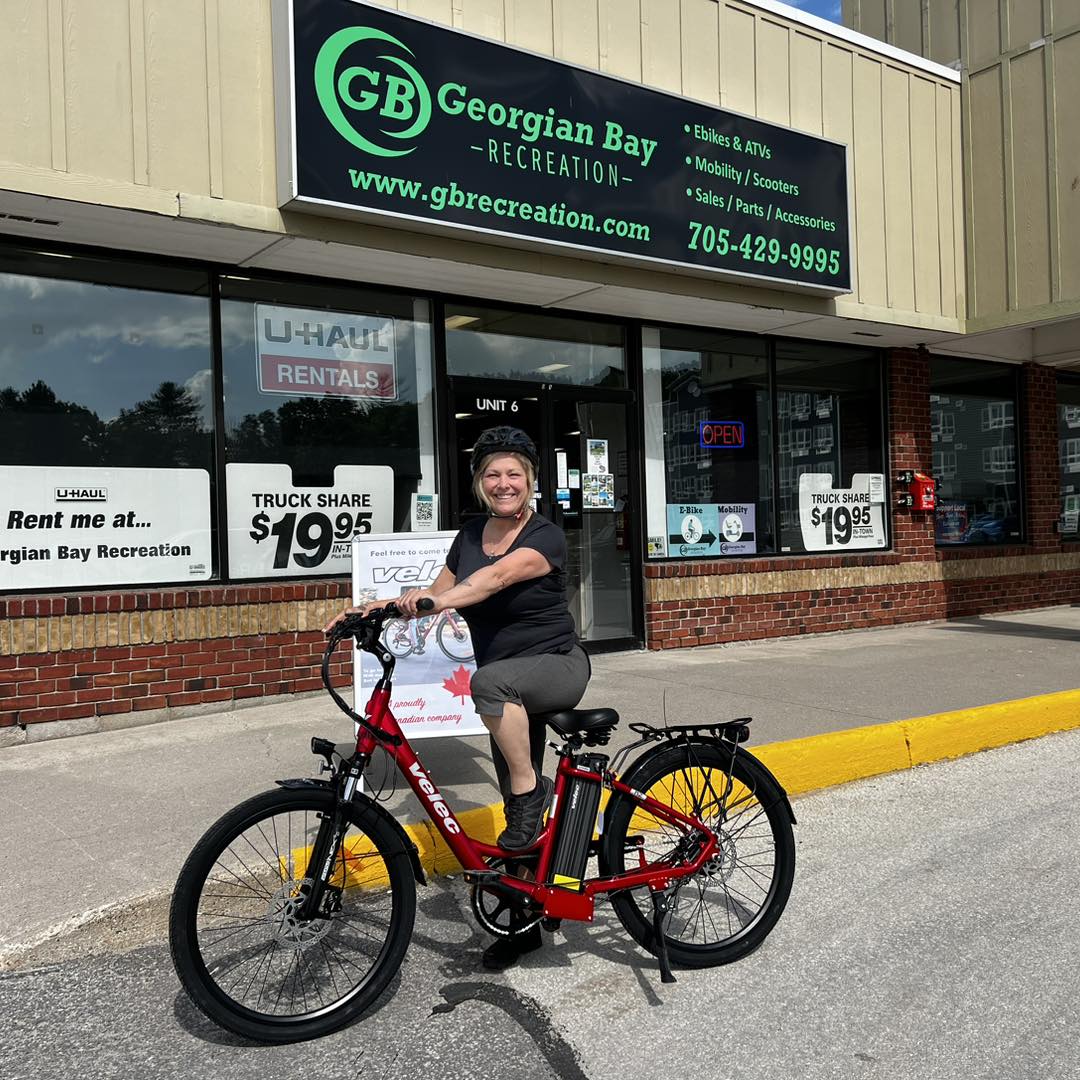 Laura and her mom (next post) decided on two different types of electric bikes to suit their needs. Thanks ladies! #VelecCanada #Ebike #wasagabeach