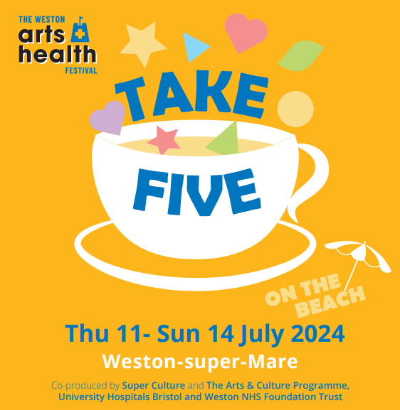 UHBW Arts & Culture (@artsuhbw) on Twitter photo The Weston Arts + Health Festival is back!
Take a look at what's on: superculture.org.uk/listings/take-…
Co-produced by <a href="/ArtsUHBW/">UHBW Arts & Culture</a> & @SuperCultureWSM
Supported by <a href="/bwhospcharity/">Bristol & Weston Hospitals Charity</a> <a href="/uhbwNHS/">University Hospitals Bristol and Weston NHS FT</a> <a href="/ace_national/">Arts Council England</a>💙
#TakeFiveWeston #artsandhealth #hospitalarts #ACEsupported The Weston Arts + Health Festival is back!
Take a look at what's on: superculture.org.uk/listings/take-…
Co-produced by <a href="/ArtsUHBW/">UHBW Arts & Culture</a> & @SuperCultureWSM
Supported by <a href="/bwhospcharity/">Bristol & Weston Hospitals Charity</a> <a href="/uhbwNHS/">University Hospitals Bristol and Weston NHS FT</a> <a href="/ace_national/">Arts Council England</a>💙
#TakeFiveWeston #artsandhealth #hospitalarts #ACEsupported