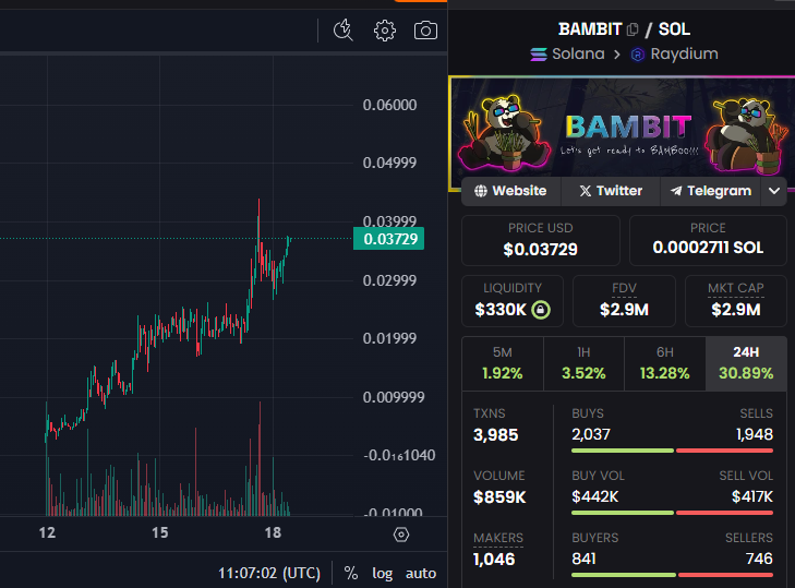 Bambit - Solana meme coin tweet media