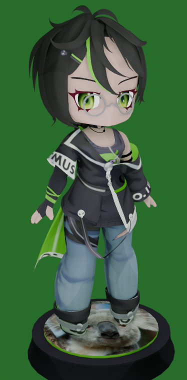 ZRelozer's tweet photo. my green friend (https://t.co/kI4eTjl9Jv) #3d #moelling #cute #anime #kolala #3dmodel https://t.co/KF90meNz1v