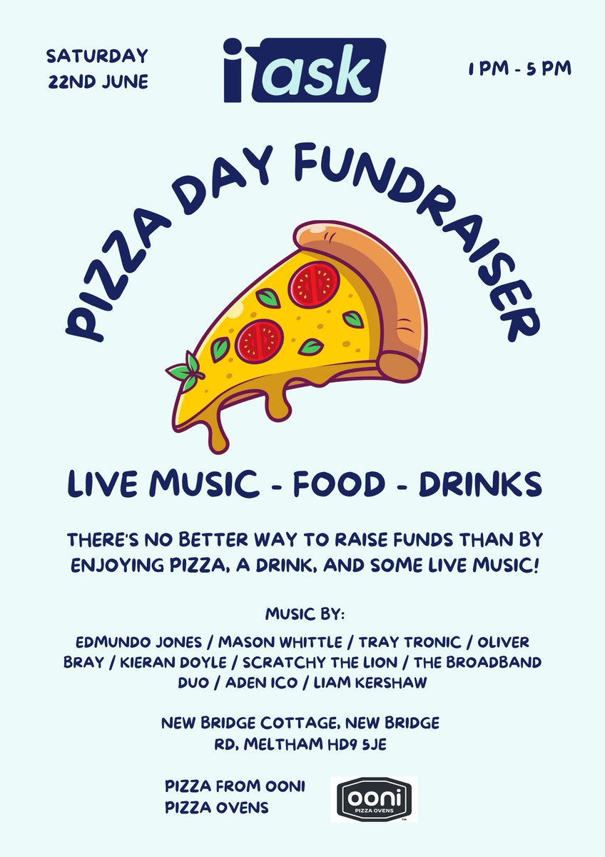 Join us for a Pizza Day fundraiser this Saturday! Enjoy great food and live music, with all funds going directly to IASK.

#refugeeweek #fundraiser