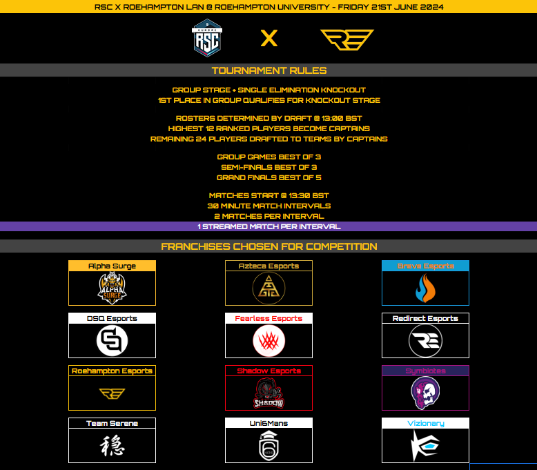 RSC_EU's tweet photo. information is now posted in our Discord for the Roehampton LAN for our community on Friday 21st June! who are we seeing? 😀 https://t.co/5z0DDPbUsY