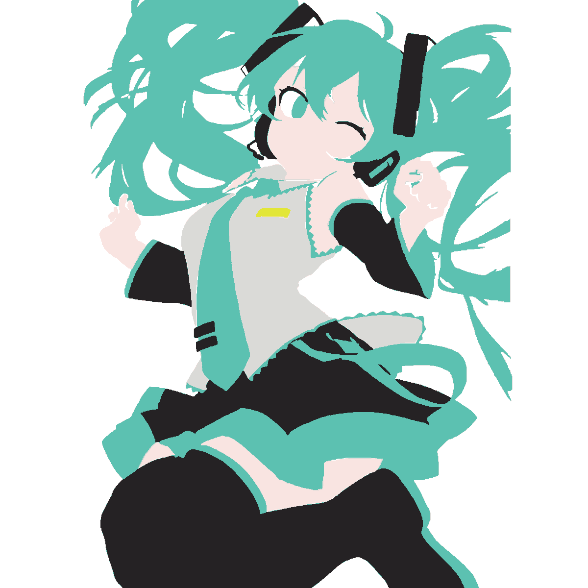 初音ミク 「雑塗りから綺麗にバケツ塗りしてくれるAI、まぁまぁ人類の夢だと思うんだけどあと2」|まっくすのイラスト