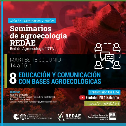 INTABordenave's tweet image. 📣#Agroecología 🌿🐂🐞 Ciclo Gratuito de Seminarios Virtuales 8️⃣Seminario: Educación y comunicación con bases agroecológicas
🗓Martes 18/6 - 14 a 16 hs
💻Inscripción📲bit.ly/REDAE
💻Vivo👉bit.ly/REDAE-8
➡Organiza Red de Agroecología de INTA Argentina (#REDAE)