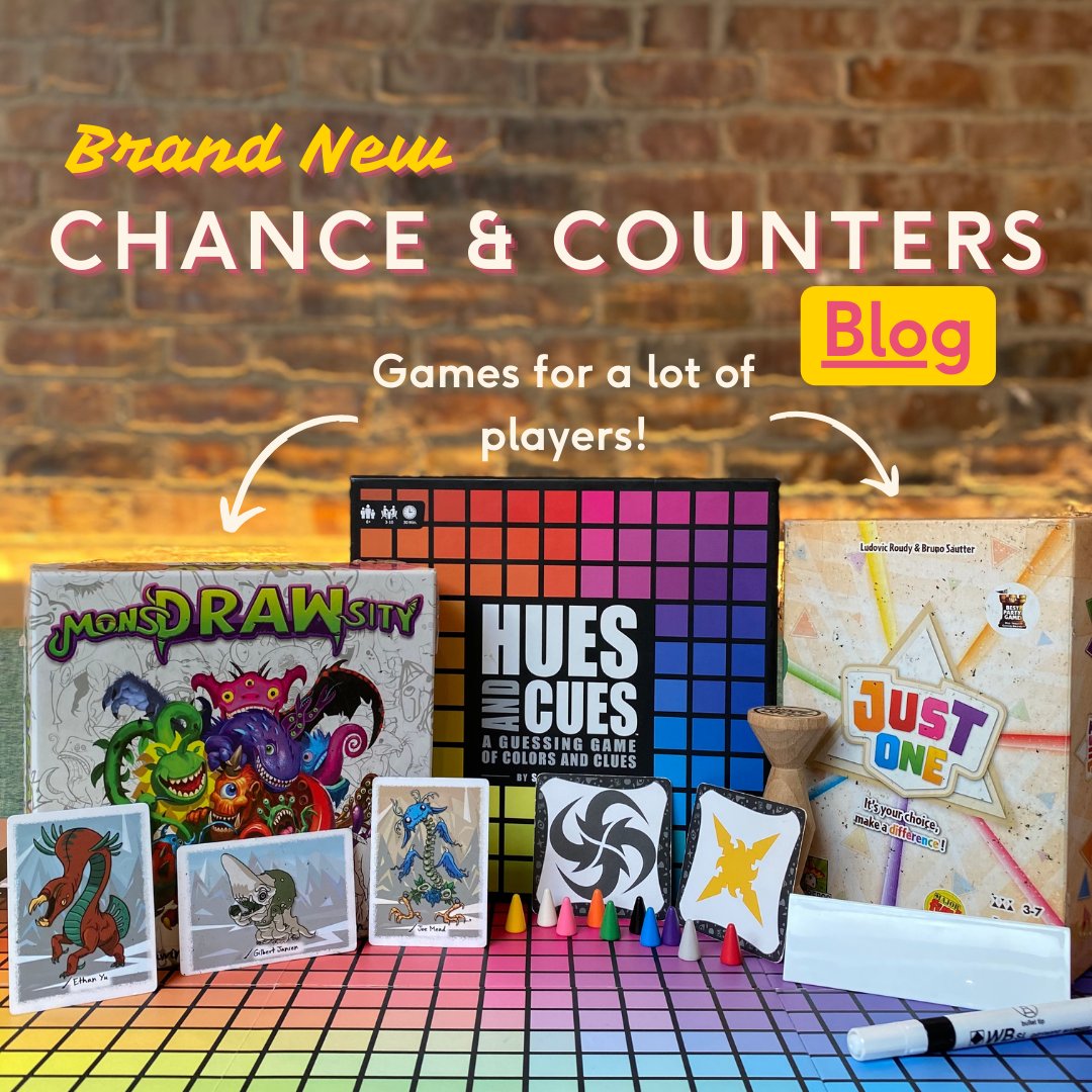 Need MORE board gaming goodness? Let us introduce you to the Chance and Counters Blog! 

This week, read all about the best games for when your circle of friends is just a bit too big!

chanceandcounters.com/2024/06/our-fi… 

#boardgames #cardgames #game #tabletopgames #bbg #blog #partygames
