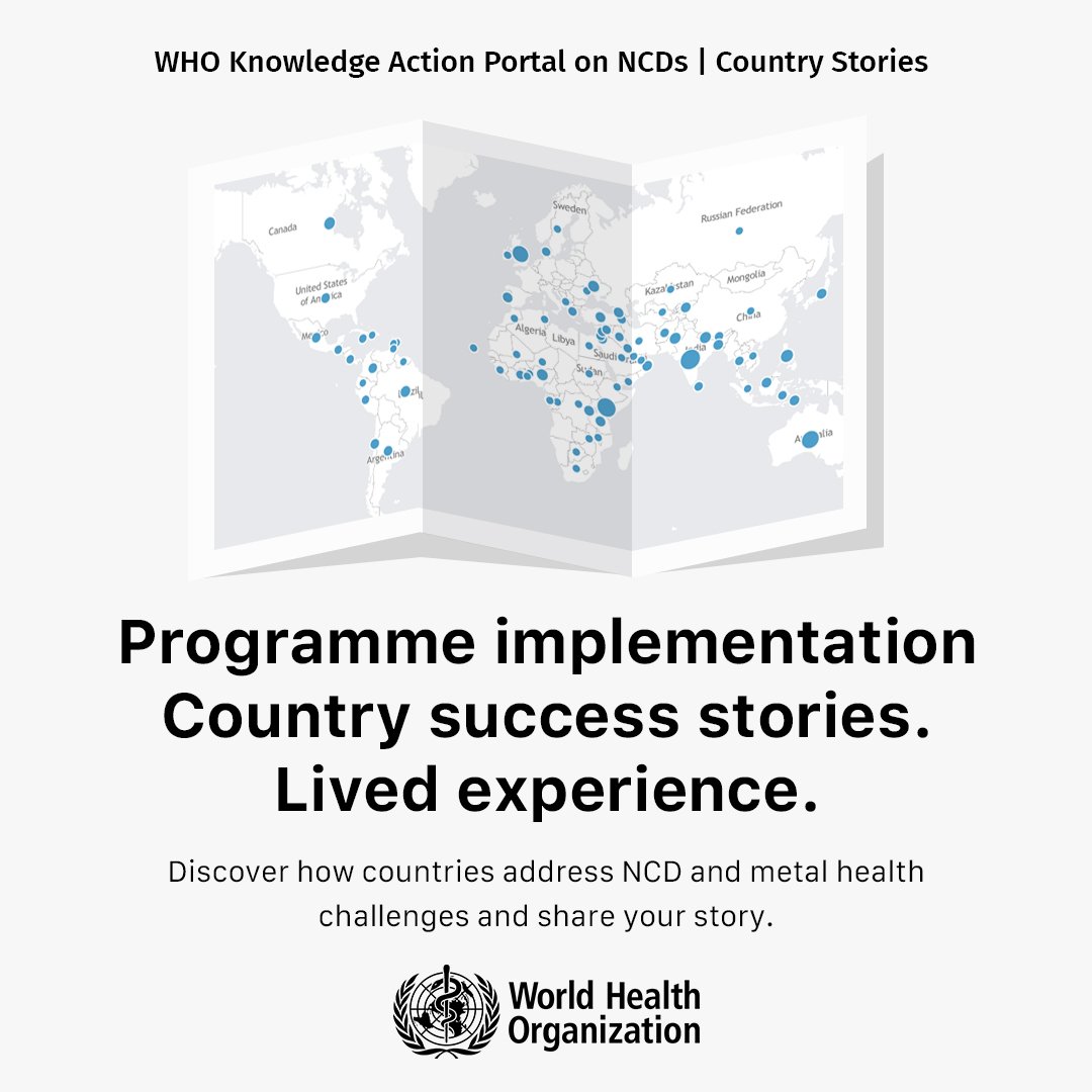 🎉Success stories. 🚧Implementation challenges. 📣Lived experience. 📈Data analysis. 💡Grassroots innovation.

It takes all forms of evidence and insights to accelerate equitable NCD responses!

🌏 Discover NCD country stories on KAP:  knowledge-action-portal.com/en/country_sto…