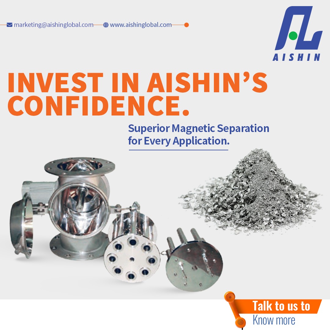 aishin_01's tweet photo. Whether you're dealing with delicate food products, pharmaceutical powders, or any other application where ferrous contamination is a concern, Aishin's Magnetic Separator Valve offers the perfect solution.

#MetalSeparation #MagneticSeparators #Chemicals #ChemicalManufacturing https://t.co/yXSDSEhHQv