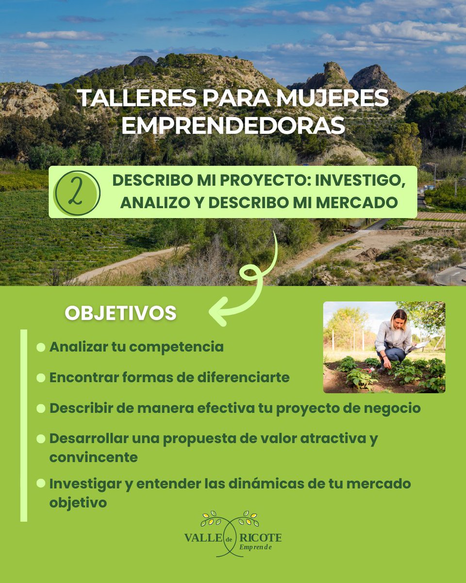 RVEmprende's tweet photo. En nuestro taller: "Describo mi proyecto, investigo, analizo y describo mi mercado", te daremos todas las herramientas para convertir tu sueño en una realidad. 

📲💚 ¡Inscríbete ahora!

#mujeresemprendedoras #emprendimientorural #valledericote https://t.co/1gYyPo3gO2