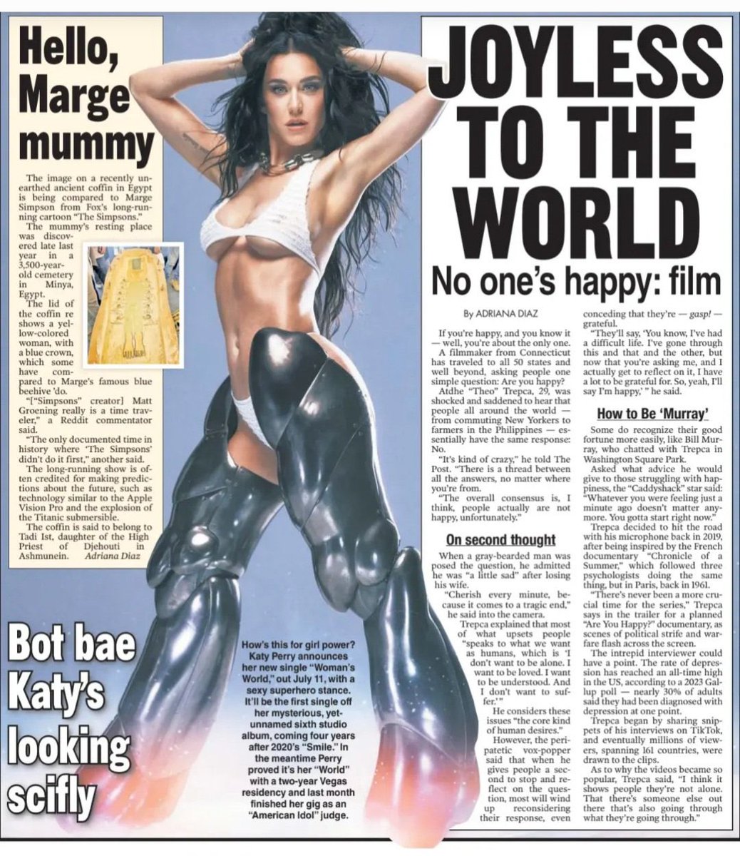 todaykatyp's tweet photo. .@katyperry in today’s issue of The New York Post, one of the biggest American newspapers. https://t.co/N0q7dLmKyf